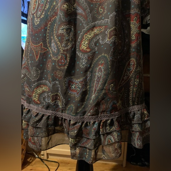 Rare vintage Dunnes Elegant Paisley neck bow dainty 70s style feminine dress 10 - Picture 5 of 11